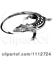 Clipart Black And White Tribal Lizard 13 Royalty Free Vector Illustration by Vector Tradition SM