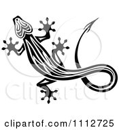 Clipart Black And White Tribal Lizard 11 Royalty Free Vector Illustration by Vector Tradition SM