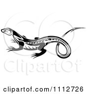Clipart Black And White Tribal Lizard 12 Royalty Free Vector Illustration