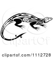 Clipart Black And White Tribal Lizard 9 Royalty Free Vector Illustration