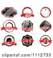 Clipart Red Black And White Retro Labels Royalty Free Vector Illustration