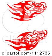 Clipart Flaming Trainer Shoes In Red Royalty Free Vector Illustration