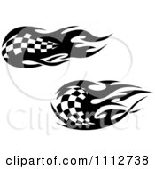 Poster, Art Print Of Black And White Tribal Checkered Racing Flags 5