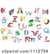 Clipart Abstract Colorful Letters A Through Z 9 Royalty Free Vector Illustration
