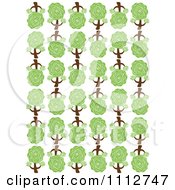 Clipart Seamless Tree Background Pattern Over White Royalty Free Vector Illustration