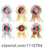 Silver Gold And Bronze Azerbaijan Flag Medals
