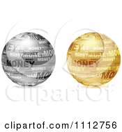 Poster, Art Print Of 3d Silver And Golden Money Collage Globes