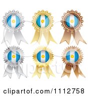 Clipart Silver Gold And Bronze Argentine Flag Medals Royalty Free Vector Illustration