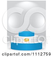 3d Argentine Flag Podium On A Gray Background