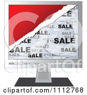 Clipart Sale Page On A Computer Monitor Royalty Free Vector Illustration