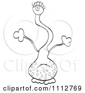 Clipart Outlined One Eyed Alien Royalty Free Vector Illustration