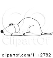 Clipart Outlined Dog Resting Royalty Free Vector Illustration