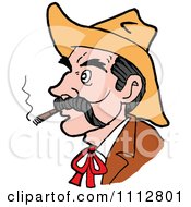Poster, Art Print Of Western Cowboy Smoking A Cigar 2