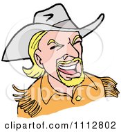 Poster, Art Print Of Blond Western Cowboy Laughing