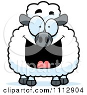 Clipart Excited Sheep Royalty Free Vector Illustration