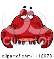 Clipart Depressed Crab Royalty Free Vector Illustration