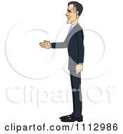 Mitt Romney Facing Left And Ready For A Handshake