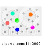 Poster, Art Print Of Colorful Orb Network Over Gray