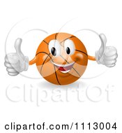 Poster, Art Print Of 3d Happy Basketball Mascot Holding Two Thumbs Up