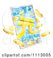 Poster, Art Print Of 3d Smart Phone With Yuan And Coins Bursting From The Screen