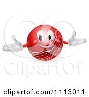 Poster, Art Print Of 3d Happy Cricket Ball Mascot