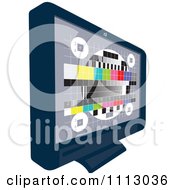 Lcd Television Screen With A Test Signal Display