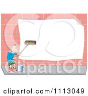 Poster, Art Print Of Man Scrubbing A Publicity Banner On A Brick Wall