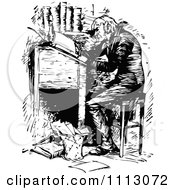 Clipart Ebenezer Scrooge Working At A Desk Royalty Free Vector Illustration