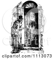 Clipart Ebenezer Scrooge Approaching His Door Royalty Free Vector Illustration