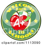 Poster, Art Print Of Welcome Back To School Circle With A Worm In A Red Apple 2