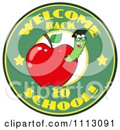Poster, Art Print Of Welcome Back To School Circle With A Worm In A Red Apple 3