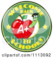 Poster, Art Print Of Welcome Back To School Circle With A Worm In A Red Apple 4