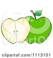 Poster, Art Print Of Halved Green Apple