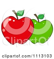 Poster, Art Print Of Red And Green Apple