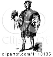 Poster, Art Print Of Vintage Black And White Elizabethan Man With A Bird