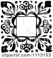 Clipart Vintage Black And White Floral Frame Royalty Free Vector Illustration