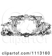 Poster, Art Print Of Black And White Ornate Vintage Frame With French Scenes