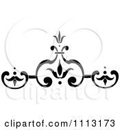 Clipart Vintage Black And White Fleur Floral Design Element 3 Royalty Free Vector Illustration