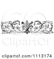 Poster, Art Print Of Vintage Black And White Ornamental Fleur Border Design Element