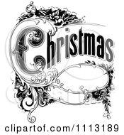 Clipart Vintage Christmas Sign With Ornate Elements Royalty Free Vector Illustration