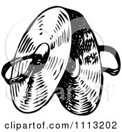 Clipart Vintage Black And White Cymbals Royalty Free Vector Illustration