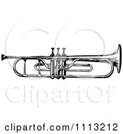 Poster, Art Print Of Vintage Black And White Trumpet