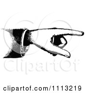 Clipart Vintage Black And White Hand Pointing Royalty Free Vector Illustration
