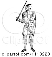 Poster, Art Print Of Vintage Black And White Elizabethan Knight With A Sword