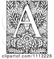 Clipart Vintage Black And White Letter A Royalty Free Vector Illustration