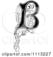 Clipart Vintage Black And White Letter B Royalty Free Vector Illustration