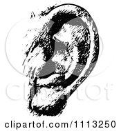 Clipart Vintage Black And White Human Ear Royalty Free Vector Illustration by Prawny Vintage