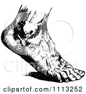 Clipart Vintage Black And White Human Foot 2 Royalty Free Vector Illustration