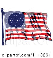 Clipart Vintage Waving American Flag Royalty Free Vector Illustration by Prawny Vintage