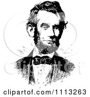 Clipart Vintage Black And White Portrait Of Abe Lincoln Royalty Free Vector Illustration